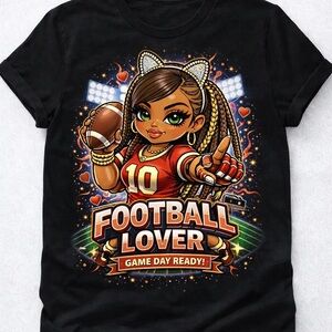 Football Lover Graphic Tee - Black